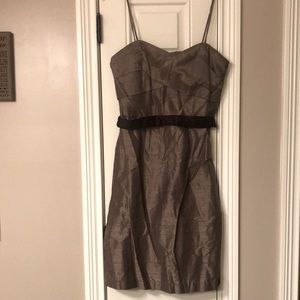 Watters & Watters bronze silk spaghetti strap dress- NWT Sz 10